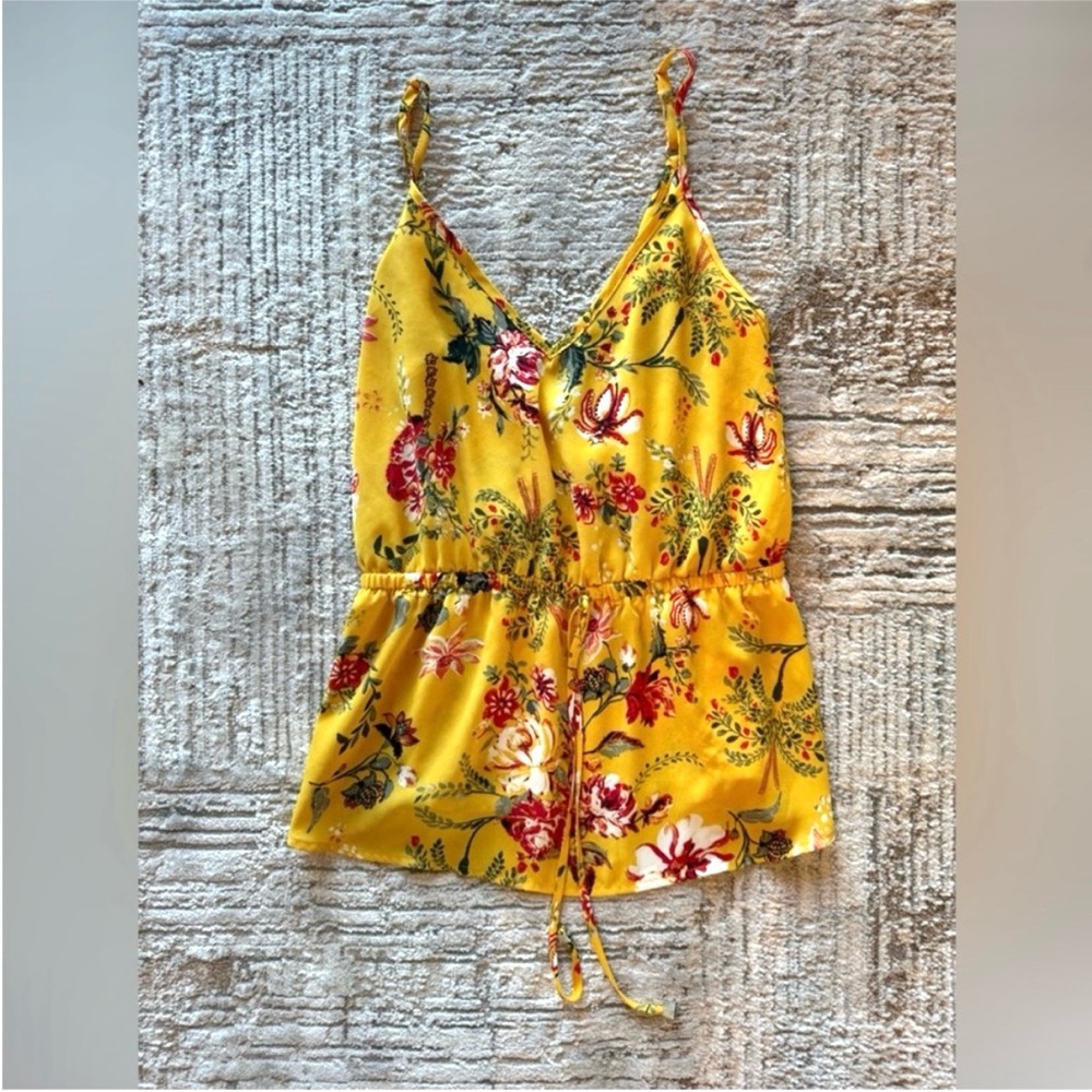 Lily White Yellow Floral Tank Top
